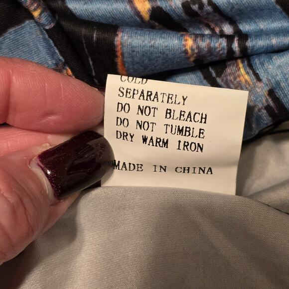 Arolina Womens Wide Leg Pants Size Large Multicolor Eclectic Colorful Artsy - Picture 4 of 8